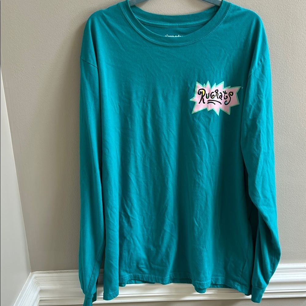 Rugrats Nickelodeon Long Sleeve Teal T Shirt Size 2XL